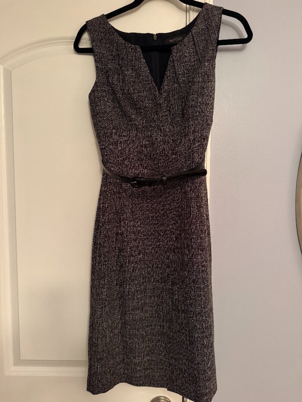 WHBM Tweed Sheath Dress Belted Size 0